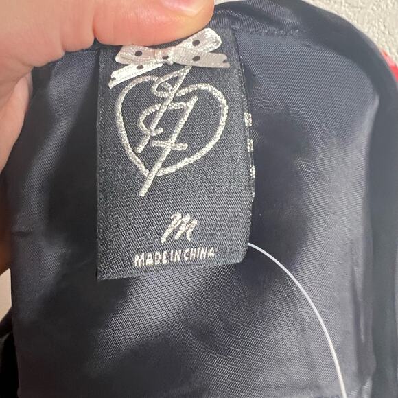 Iron Fist Roaming Hearts Skull Floral Print Fit & Flare Jersey Mini Dress Size M - Picture 10 of 11